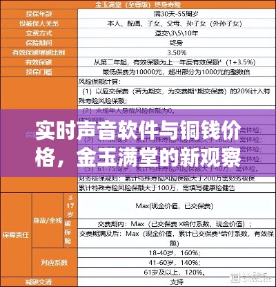 实时声音软件与铜钱价格,金玉满堂的新观察分析