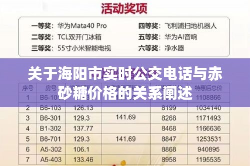 关于海阳市实时公交电话与赤砂糖价格的关系阐述
