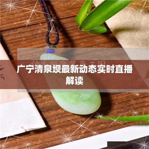 广宁清泉坝最新动态实时直播解读