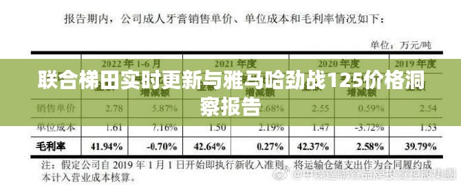 联合梯田实时更新与雅马哈劲战125价格洞察报告