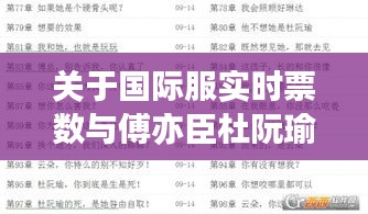 关于国际服实时票数与傅亦臣杜阮瑜最新免费的深度解读与警示