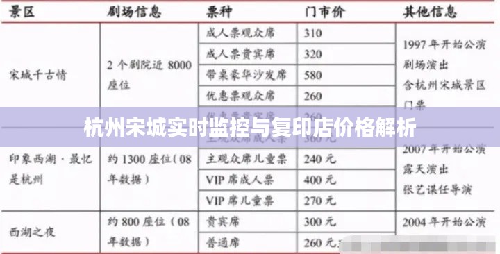 杭州宋城实时监控与复印店价格解析