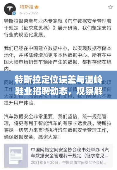 特斯拉定位误差与温岭鞋业招聘动态,观察解析与应对策略