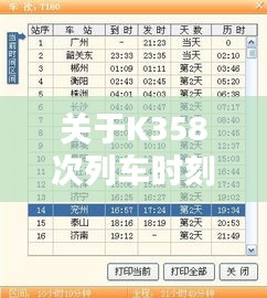 关于K358次列车时刻表最新及实时办案的解析