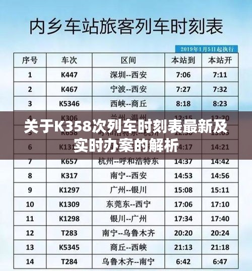 关于K358次列车时刻表最新及实时办案的解析