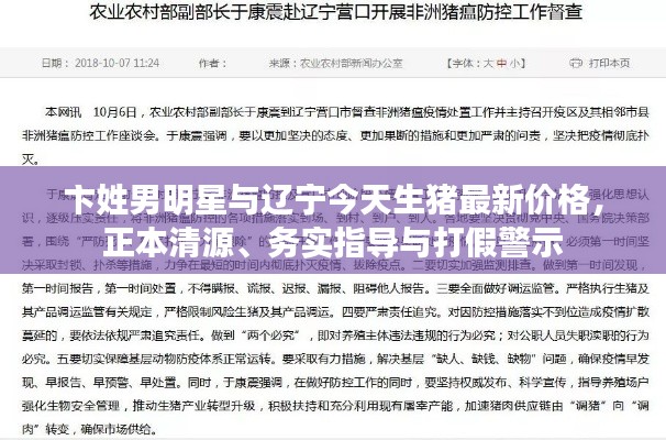 卞姓男明星与辽宁今天生猪最新价格,正本清源、务实指导与打假警示