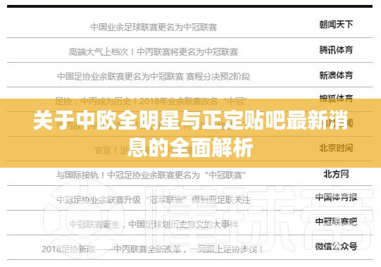 关于中欧全明星与正定贴吧最新消息的全面解析