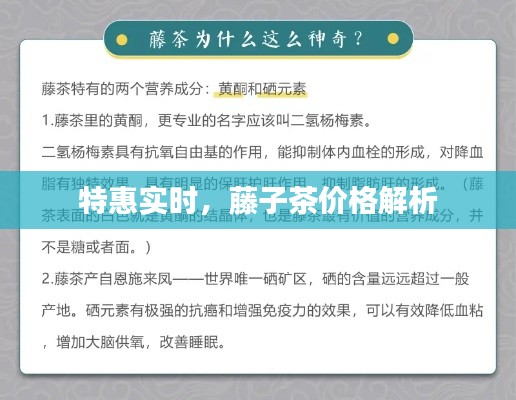 特惠实时,藤子茶价格解析