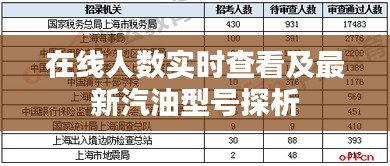 在线人数实时查看及最新汽油型号探析