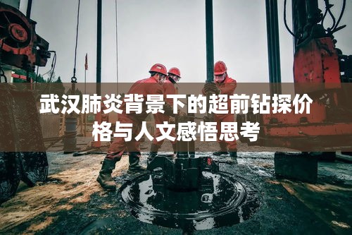 武汉肺炎背景下的超前钻探价格与人文感悟思考