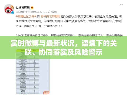 实时微博与最新状况,语境下的关联、协同落实及风险警示