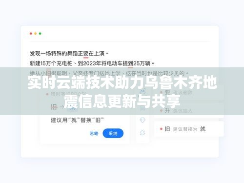 实时云端技术助力乌鲁木齐地震信息更新与共享