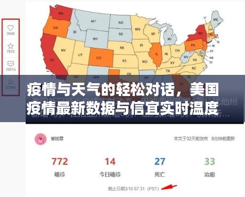 疫情与天气的轻松对话,美国疫情最新数据与信宜实时温度同步更新
