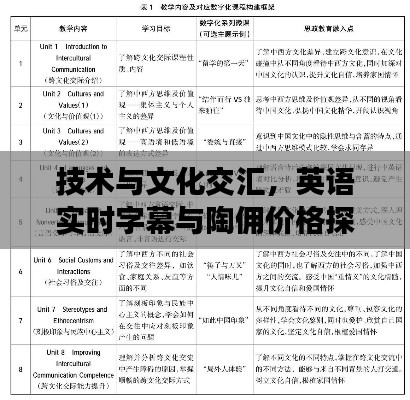 技术与文化交汇,英语实时字幕与陶佣价格探索视频