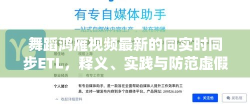 舞蹈鸿雁视频最新的同实时同步ETL,释义、实践与防范虚假宣传