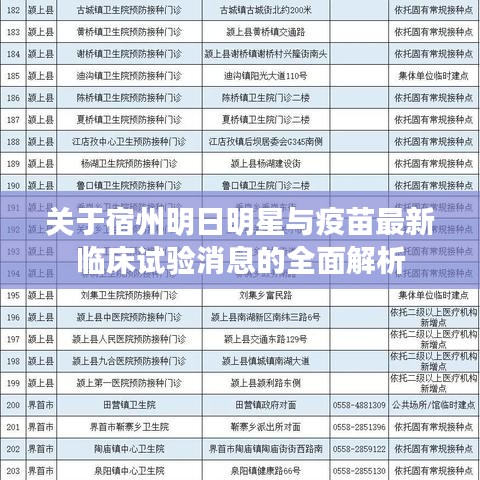 关于宿州明日明星与疫苗最新临床试验消息的全面解析